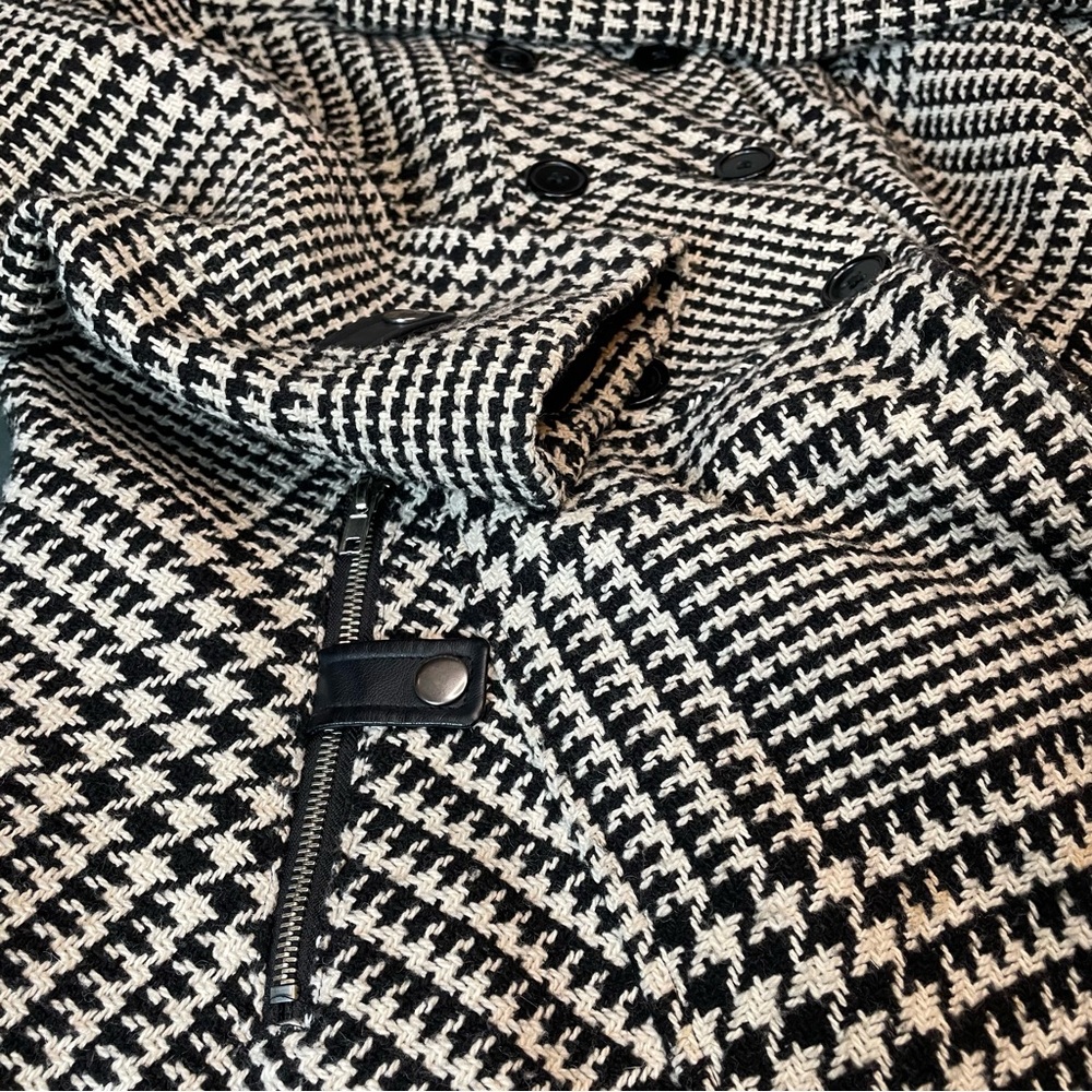 Ricki's Monochrome Houndstooth Trench Coat Jacket - Picture 15 of 15